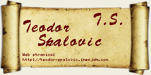 Teodor Spalović vizit kartica